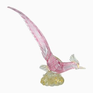Figura de pájaro de cristal de Murano al estilo de Barovier & Toso, años 60