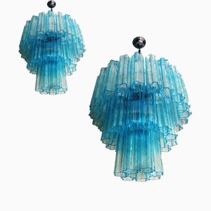 Italian Murano Glass Sputnik Chandeliers by Simoeng, Set of 2