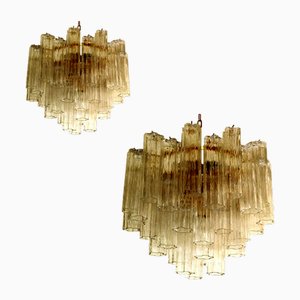 Lámparas de araña Sputnik de cristal de Murano de Simoeng. Juego de 2