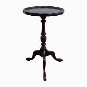 Vintage Blue Leather Top Wine Table