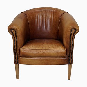 Fauteuil Club Vintage en Cuir Cognac, Pays-Bas