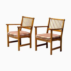 Fauteuils en Pin d'Oregon par Yngve Ekström pour Swedese, Suède, 1950s, Set de 2