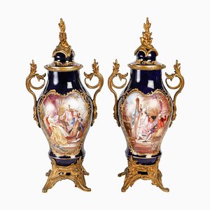 Sèvres Porcelain Covered Vases, 19th Century, Set of 2