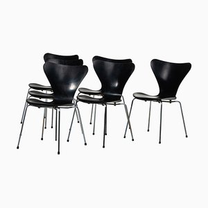 Sillas de comedor Mod. 3107 de Arne Jacobsen para Fritz Hansen, Dinamarca, 1964. Juego de 6