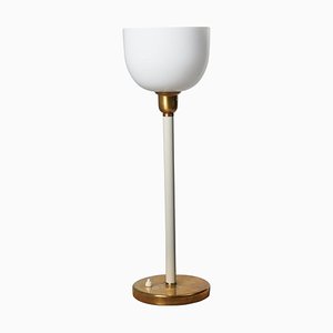 Swedish Modern Brass and Opaline Glass Table Light from Likely Böhlmarks, 1930s