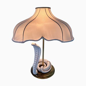 Tischlampe mit Keramik Cobra von Ahura, 1960er