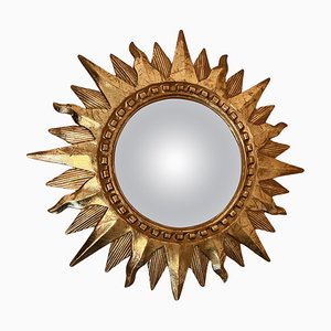 Miroir Sunburst Doré Mid-Century, Italie, 1970s