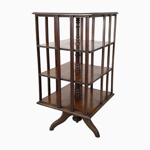 Vintage English Revolving Bookcase in Wood, 1920s