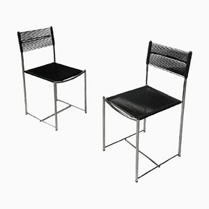 Set of Modern Italian Black Spaghetti Chairs attributed to Giandomenico Belotti for Alias, 1980s