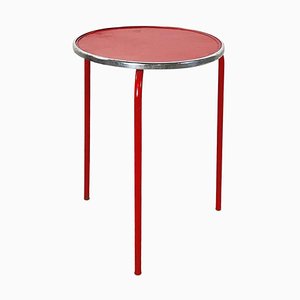 Table Basse Ronde Moderne en Métal Rouge, Italie, 1980s