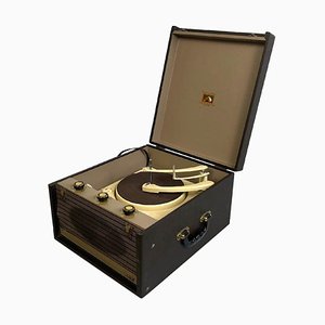 Mid-Century Modern English Vinyl Record Player Case attributed to His Master's Voice, 1950s
