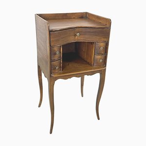Italian Wooden Bedside Table with Brass Handle, 1890s