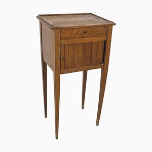 Italian Wooden Bedside Table with Brass Handle, 1890s