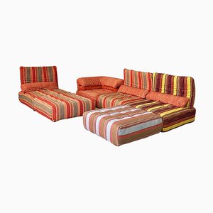 Post Modern French Voyage Immobile Modular Sofa attributed to Studio Roche Bobois, 1990s, Set of 5