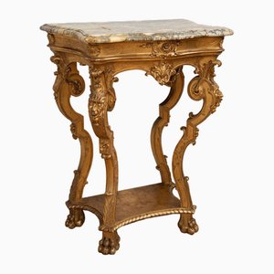 Louis XV Genoese Console in Golden and Carved Wood, 1800s