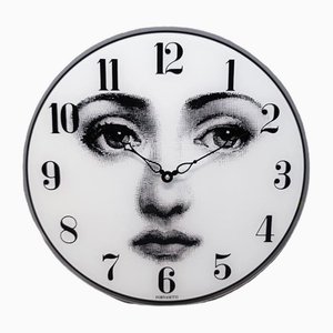 Reloj de pared de vidrio de Fornasetti, Italia, años 90
