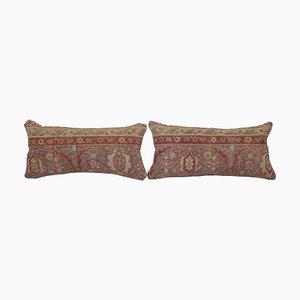 Housses de Coussin Tapis Turc Rouge Délavé, Set de 2