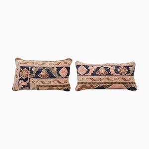 Vintage Turkish Oushak Rug Cushion Covers, Set of 2
