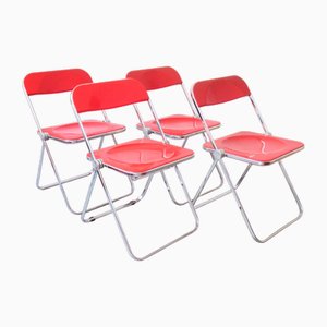 Plia Folding Chairs by Giancarlo Piretti for Castelli / Anonima Castelli, 1970, Set of 4