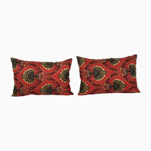 Vintage Floral Uzbek Trade Cloth Cushion Covers, Set of 2