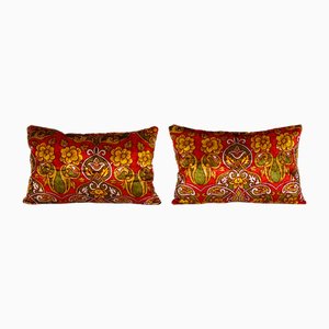 Vintage Turkish Velvet Cushion Covers, Set of 2