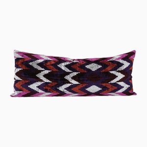Rainbow Animal Ikat Velvet & Silk Lumbar Cushion Cover