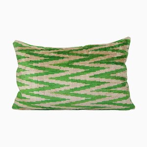 Green Ikat Velvet Cushion Cover