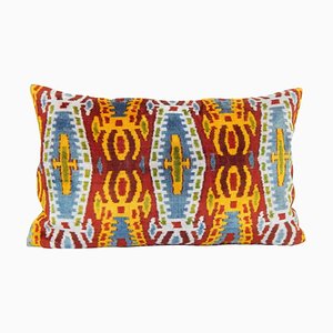 Fodera per cuscino Ikat in morbido velluto di seta fatto a mano