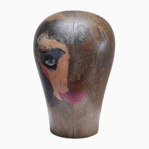 Surrealist Bauhaus Wooden Head Sculpture, 1920s