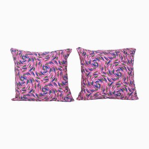 Mid 20th Century Uzbek Roller Printed Cushion Covers, Set of 2