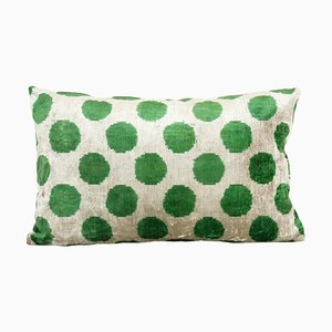 Green Ikat Velvet Pillow Cover