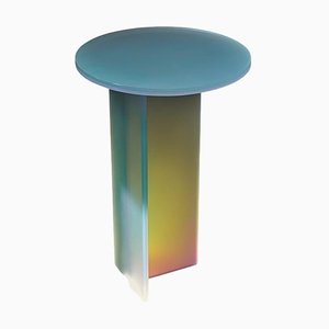 Isola Dichroic Satin Glass L Side Table by Brajak Vitberg