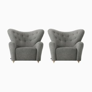 Grey Hallingdal the Tired Man Lounge Chair by Lassen, Set of 2