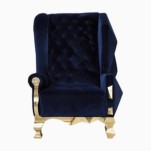 Samtblauer Rock Chair von Royal Stranger