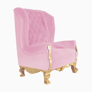 Rosa Rock Chair aus Samt von Royal Stranger