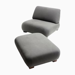 Set of Cadaqués Lounge Chair and Ottoman by Federico Correa