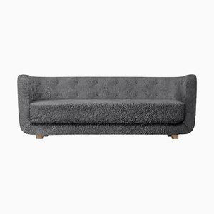 Antrachite Sheepskin and Smoked Oak Vilhelm Sofa by Lassen