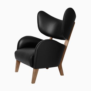 Black Leather Smoked Oak My Own Chair Lounge Chair by Lassen