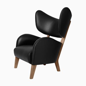 Fauteuil My Own Chair en Cuir Noir en Chêne Fumé par Lassen
