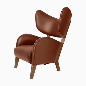 Brown Leather Smoked Oak My Own Chair Lounge Chair by Lassen