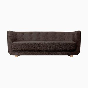 Espresso Sheepskin and Natural Oak Vilhelm Sofa by Lassen