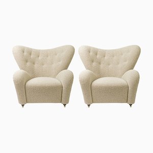 Beige Sahco Zero the Tired Man Lounge Chairs by Lassen, Set of 2