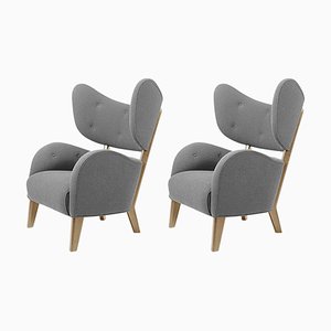 Grey Sahco Zero Natural Oak My Own Chair Lounge Chairs by Lassen, Set of 2