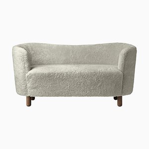 Mingle Sofa aus grünem Lammfell und Räuchereiche von Lassen