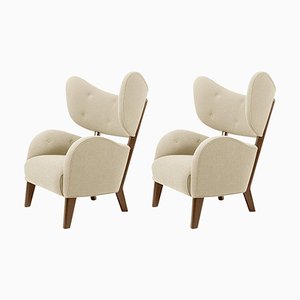 Beige Sahco Zero Smoked Oak My Own Chair Lounge Chairs by Lassen, Set of 2