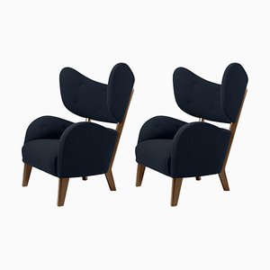 Blue Raf Simons Vidar 3 Smoked Oak My Own Chair Lounge Chair by Lassen, Set of 2