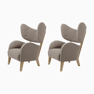 Beige Raf Simons Vidar 3 Natural Oak My Own Lounge Chairs by Lassen, Set of 2