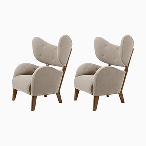 Dark Beige Sahco Zero Smoked Oak My Own Chair Lounge Chairs by Lassen, Set of 2