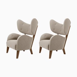 Set of Dark Beige Sahco Zero Smoked Oak My Own Chair Lounge Chairs by Lassen