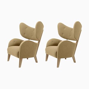 Honey Raf Simons Vidar 3 Natural Oak My Own Lounge Chairs by Lassen, Set of 2